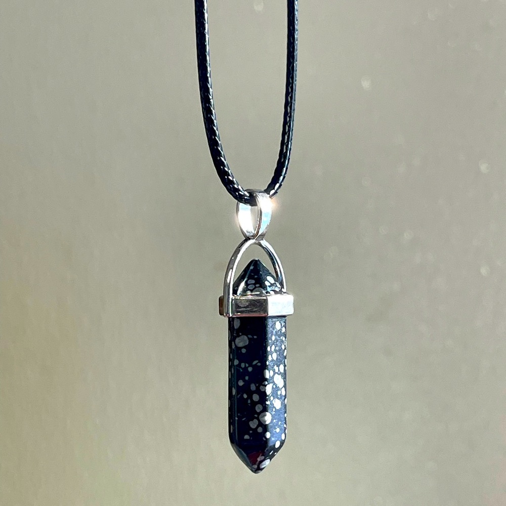 $25 Crystal Gemstone Necklace Pendant Bullet Head Energy Meditation.